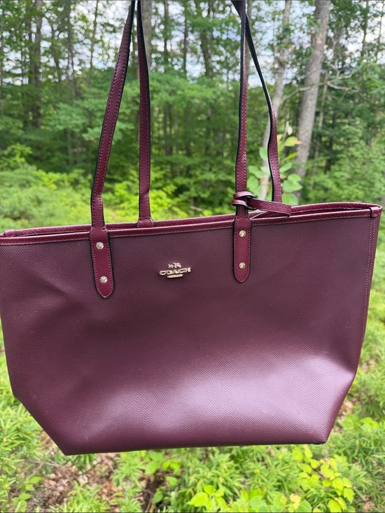 Coach Handbags - Coach Burgundy Tote Bag